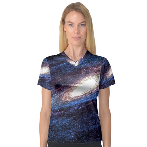 Space Cosmos Galaxy Stars Black Hole Universe V-neck Sport Mesh Tee by Pakemis