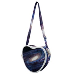 Space Cosmos Galaxy Stars Black Hole Universe Heart Shoulder Bag by Pakemis