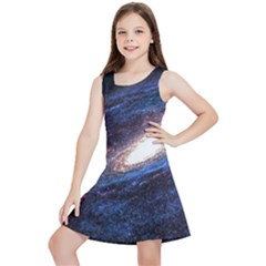 Space Cosmos Galaxy Stars Black Hole Universe Kids  Lightweight Sleeveless Dress by Pakemis