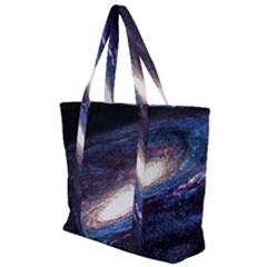 Space Cosmos Galaxy Stars Black Hole Universe Zip Up Canvas Bag by Pakemis