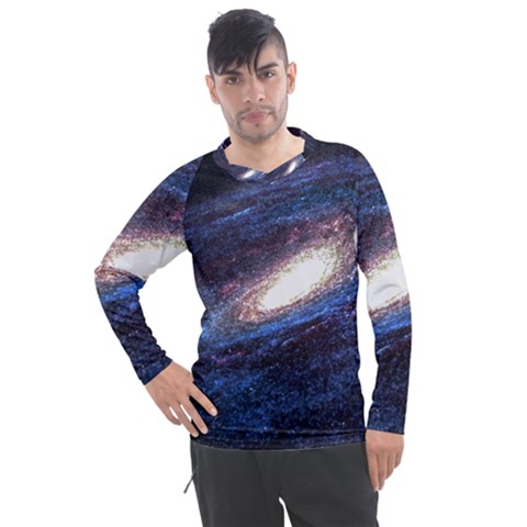 Space Cosmos Galaxy Stars Black Hole Universe Men s Pique Long Sleeve Tee by Pakemis