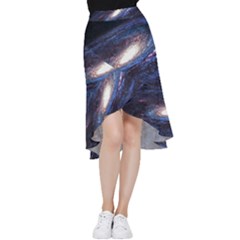 Space Cosmos Galaxy Stars Black Hole Universe Frill Hi Low Chiffon Skirt by Pakemis