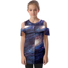 Space Cosmos Galaxy Stars Black Hole Universe Fold Over Open Sleeve Top by Pakemis