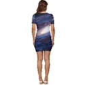 Space Cosmos Galaxy Stars Black Hole Universe Low Cut Cap Sleeve Mini Dress View4