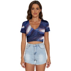 Space Cosmos Galaxy Stars Black Hole Universe V-neck Crop Top