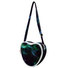 Space Cosmos Galaxy Stars Black Hole Universe Art Heart Shoulder Bag by Pakemis