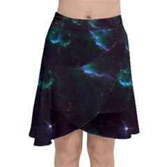 Space Cosmos Galaxy Stars Black Hole Universe Art Chiffon Wrap Front Skirt by Pakemis