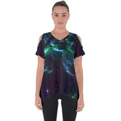 Space Cosmos Galaxy Stars Black Hole Universe Art Cut Out Side Drop Tee by Pakemis