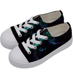 Space Cosmos Galaxy Stars Black Hole Universe Art Kids  Low Top Canvas Sneakers by Pakemis