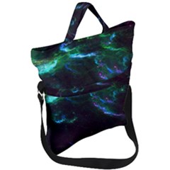 Space Cosmos Galaxy Stars Black Hole Universe Art Fold Over Handle Tote Bag by Pakemis