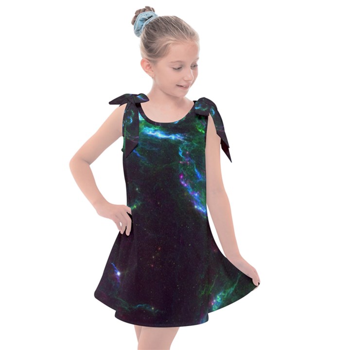 Space Cosmos Galaxy Stars Black Hole Universe Art Kids  Tie Up Tunic Dress