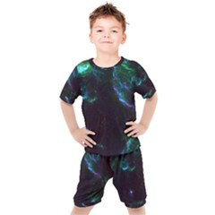 Space Cosmos Galaxy Stars Black Hole Universe Art Kids  Tee And Shorts Set by Pakemis