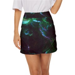 Space Cosmos Galaxy Stars Black Hole Universe Art Mini Front Wrap Skirt by Pakemis