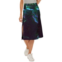 Space Cosmos Galaxy Stars Black Hole Universe Art Midi Panel Skirt by Pakemis