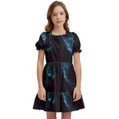 Space Cosmos Galaxy Stars Black Hole Universe Art Kids  Puff Sleeved Dress by Pakemis