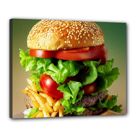 Hamburger Cheeseburger Burger 3d Render Snack Canvas 20  X 16  (stretched) by Pakemis