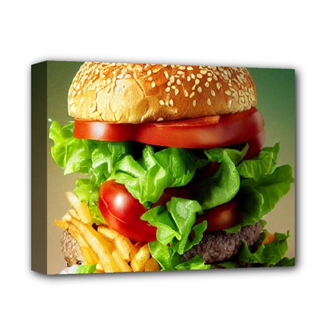 Hamburger Cheeseburger Burger 3d Render Snack Deluxe Canvas 14  X 11  (stretched) by Pakemis