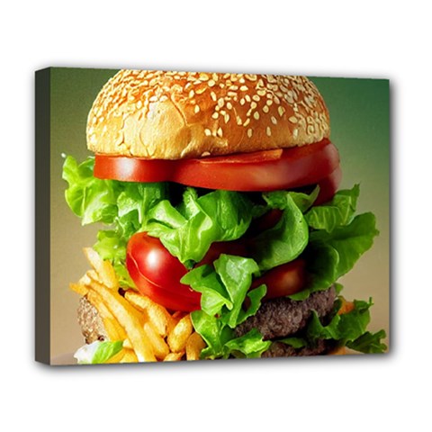 Hamburger Cheeseburger Burger 3d Render Snack Deluxe Canvas 20  X 16  (stretched) by Pakemis