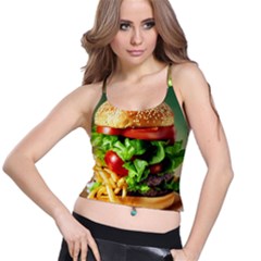 Hamburger Cheeseburger Burger 3d Render Snack Spaghetti Strap Bra Top