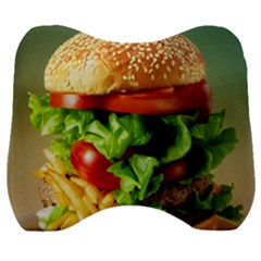 Hamburger Cheeseburger Burger 3d Render Snack Velour Head Support Cushion by Pakemis