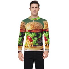 Hamburger Cheeseburger Burger 3d Render Snack Men s Long Sleeve Rash Guard by Pakemis