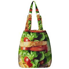 Hamburger Cheeseburger Burger 3d Render Snack Center Zip Backpack by Pakemis