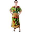 Hamburger Cheeseburger Burger 3d Render Snack V-Neck Boho Style Maxi Dress View1