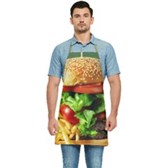 Hamburger Cheeseburger Burger 3d Render Snack Kitchen Apron by Pakemis