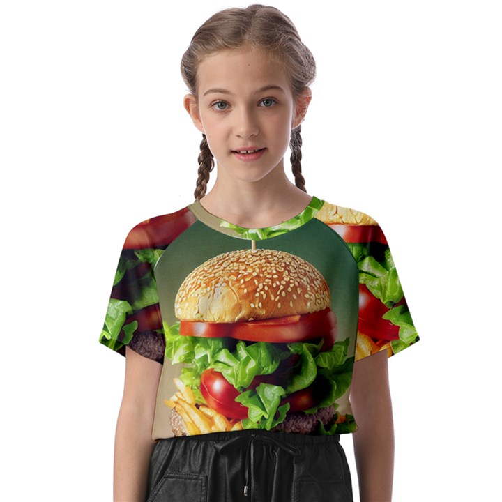 Hamburger Cheeseburger Burger 3d Render Snack Kids  Basic Tee