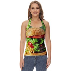 Hamburger Cheeseburger Burger 3d Render Snack Basic Halter Top by Pakemis