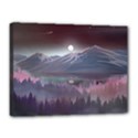 Mountains Nature Forest Moon Landscape Moonlight Canvas 16  x 12  (Stretched) View1