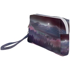 Mountains Nature Forest Moon Landscape Moonlight Wristlet Pouch Bag (small) by Pakemis