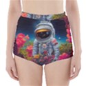 Astronaut Universe Planting Flowers Cosmos Galaxy High-Waisted Bikini Bottoms View1