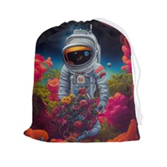 Astronaut Universe Planting Flowers Cosmos Galaxy Drawstring Pouch (2xl) by Pakemis