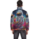 Astronaut Universe Planting Flowers Cosmos Galaxy Men s Puffer Bubble Jacket Coat View4