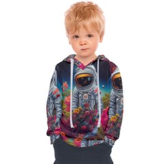 Astronaut Universe Planting Flowers Cosmos Galaxy Kids  Overhead Hoodie by Pakemis