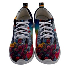 Astronaut Universe Planting Flowers Cosmos Galaxy Women Athletic Shoes by Pakemis