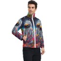 Astronaut Universe Planting Flowers Cosmos Galaxy Men s Bomber Jacket View2