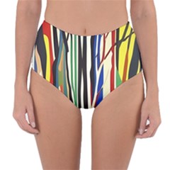 Abstract Trees Colorful Artwork Woods Reversible High-waist Bikini Bottoms by Pakemis