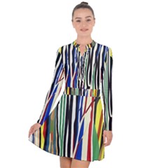 Abstract Trees Colorful Artwork Woods Long Sleeve Panel Dress by Pakemis