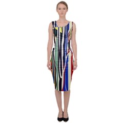 Abstract Trees Colorful Artwork Woods Sleeveless Pencil Dress by Pakemis