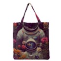 Astronaut Universe Planting Flowers Cosmos Art Grocery Tote Bag View2