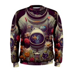 Astronaut Universe Planting Flowers Cosmos Art Men s Sweatshirt by Pakemis