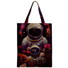 Astronaut Universe Planting Flowers Cosmos Art Zipper Classic Tote Bag by Pakemis