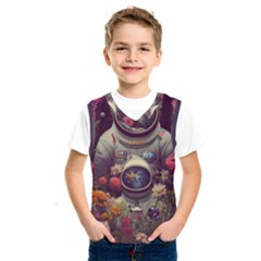 Astronaut Universe Planting Flowers Cosmos Art Kids  Basketball Tank Top by Pakemis