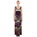 Astronaut Universe Planting Flowers Cosmos Art Thigh Split Maxi Dress View1