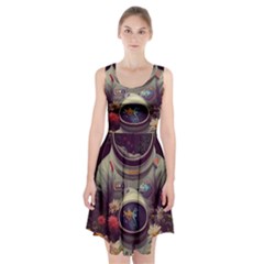 Astronaut Universe Planting Flowers Cosmos Art Racerback Midi Dress by Pakemis