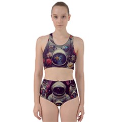 Astronaut Universe Planting Flowers Cosmos Art Racer Back Bikini Set by Pakemis