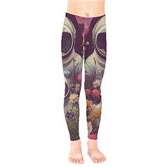 Astronaut Universe Planting Flowers Cosmos Art Kids  Leggings by Pakemis