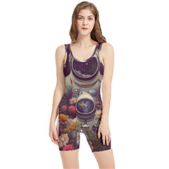 Astronaut Universe Planting Flowers Cosmos Art Women s Wrestling Singlet by Pakemis